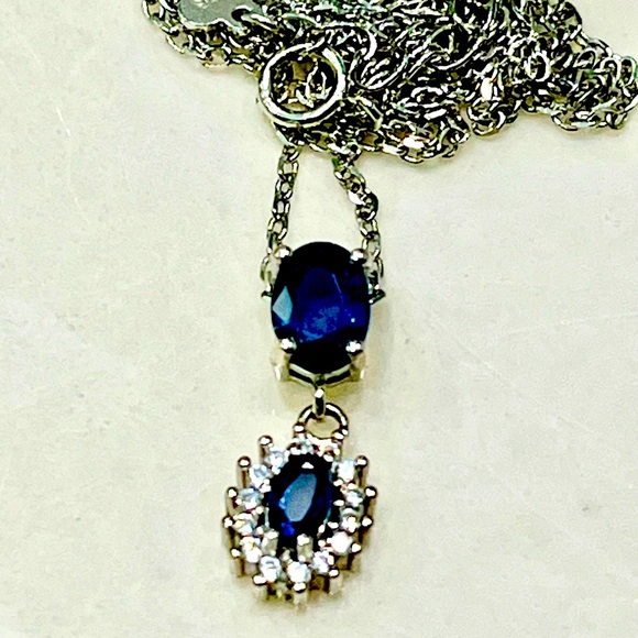 Jewelry - Genuine Sapphires 14KGP Necklace